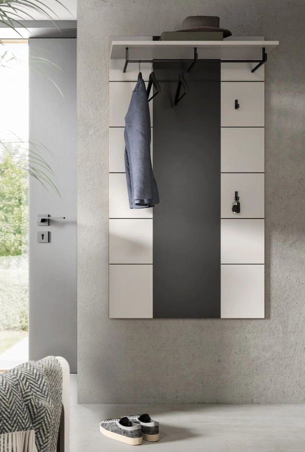 Inn.Furn Garderobenpaneel Cooper in Weiß und Grau, B/H: 80 x 141 cm - Bild 3