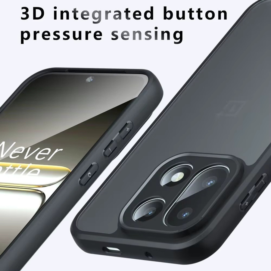 Fundas Stoßfeste Hülle für OnePlus 15 und OnePlus 15R, Mattiert und Transparent, Schwarz - Bild 2