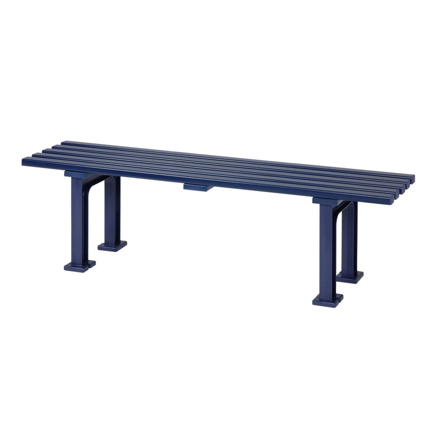 PROREGAL Gartenbank Kuba 3 Sitzer in Blau aus UV-beständigem Witterungskunststoff, H x B x T: 42 x 150 x 37 cm - Bild 2