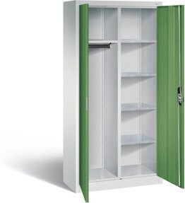 C+P Akten- und Garderobenschrank Acurado aus Stahl mit Türen, Front Resedagrün, Korpus Lichtgrau, H x B x T: 195 x 93 x 40 cm - Bild 1