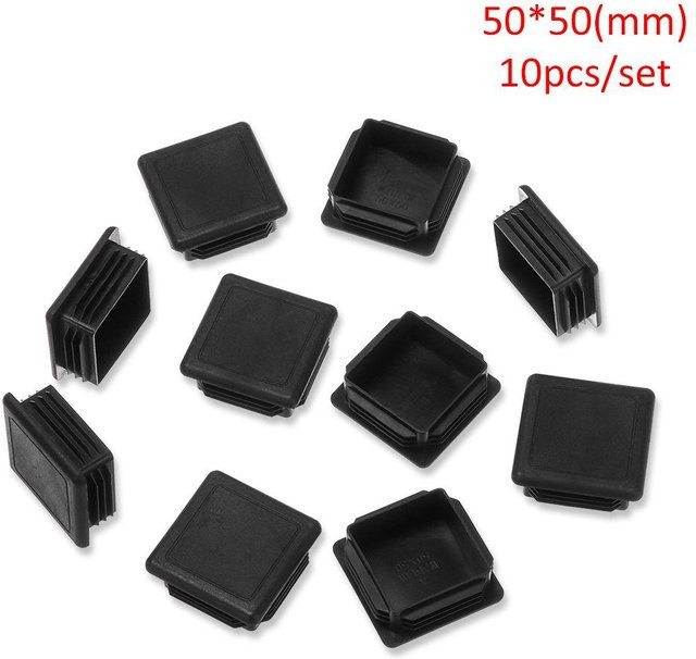 SHyingyou Stuhlbeinkappen aus Kunststoff in Schwarz als Anti-Rutsch-Schutzkappen für Möbelfüße mit einer Breite: 5 cm x Tiefe: 5 cm - Bild 1