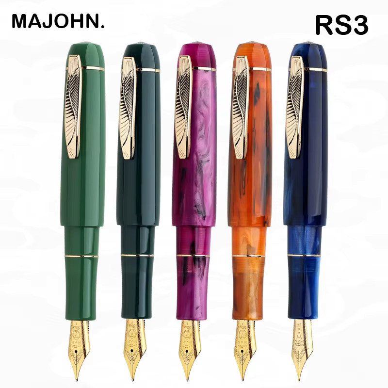 MAJOHN RS3 Mini-Füllfederhalter aus Harz in Orange und Multicolour für Reise, Büro und Schule - Bild 4