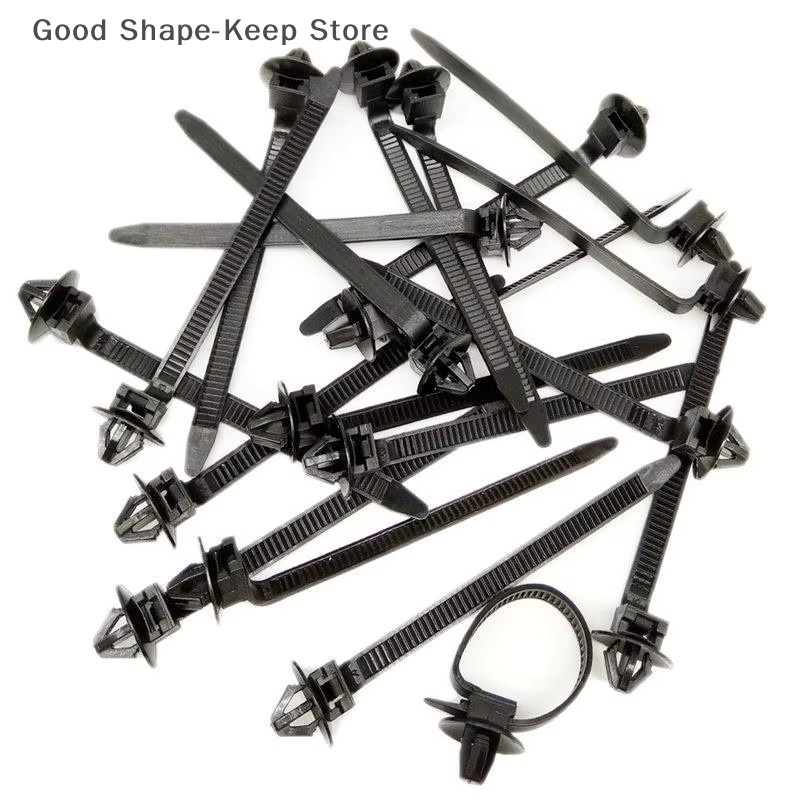 Schwarze Nylon Kabelbinder Push Mount Kabelmanagement Clips für die Kabelorganisation im Auto - Bild 3