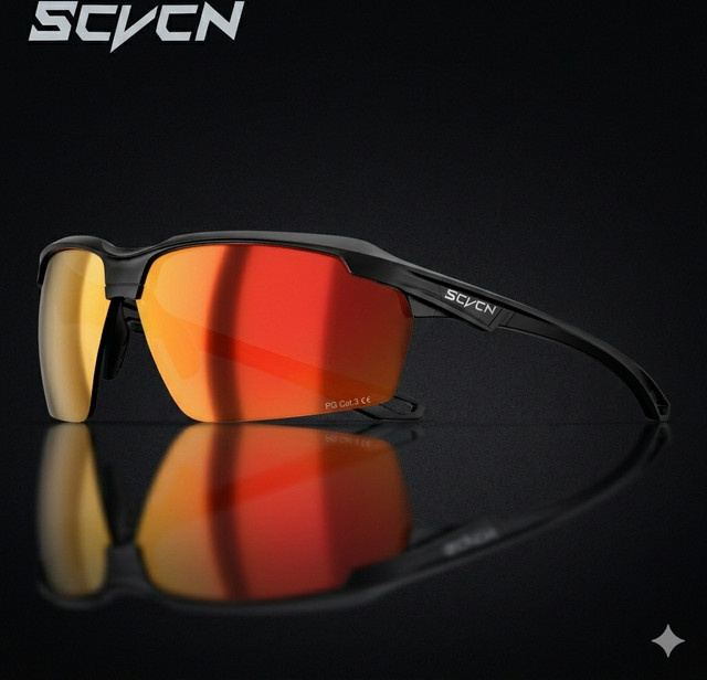 SCVCN Sportsonnenbrille, polarisiert, Vollrand, black, Unisex - Bild 1