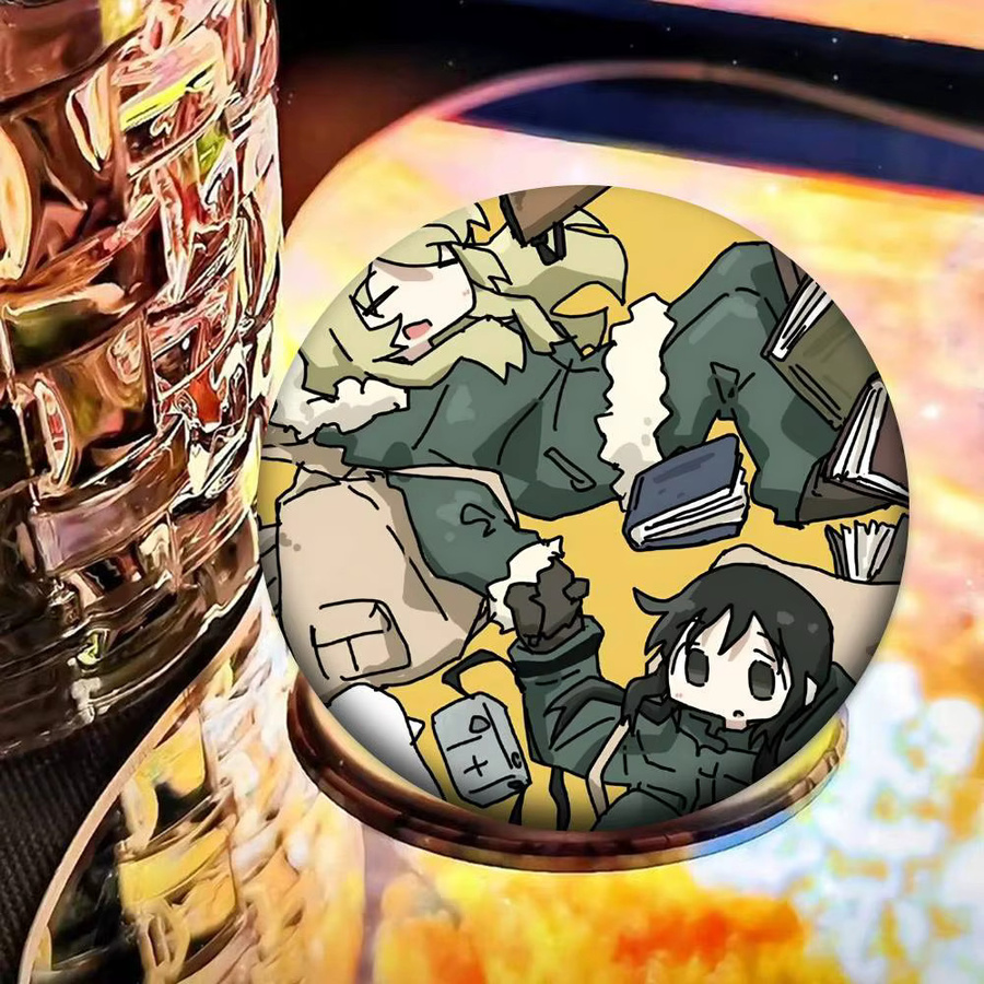 Bilibili Kunstbrosche, Anime Mädchen, Runde Reversnadel - Bild 3