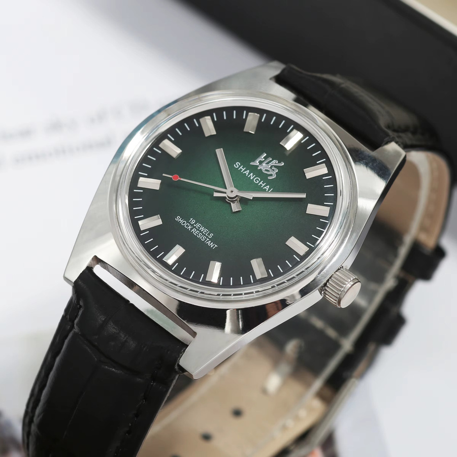 HEIMDALLR Armbanduhr, Handaufzug, Edelstahl, 36 mm, Herren, Grün - Bild 2