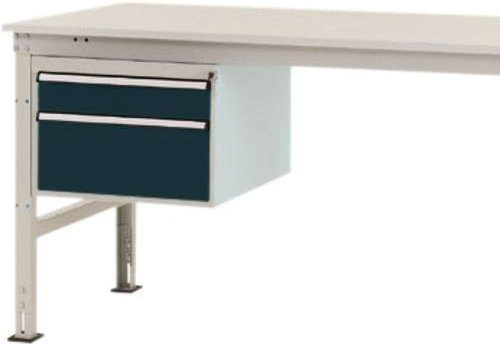 Manuflex Gehäuse-Unterbau Mobil ZB4567.7016 in Anthrazit mit 2 Schubfächern, Nutzhöhe: 30 cm, für Tischtiefe: 120 cm - Bild 1