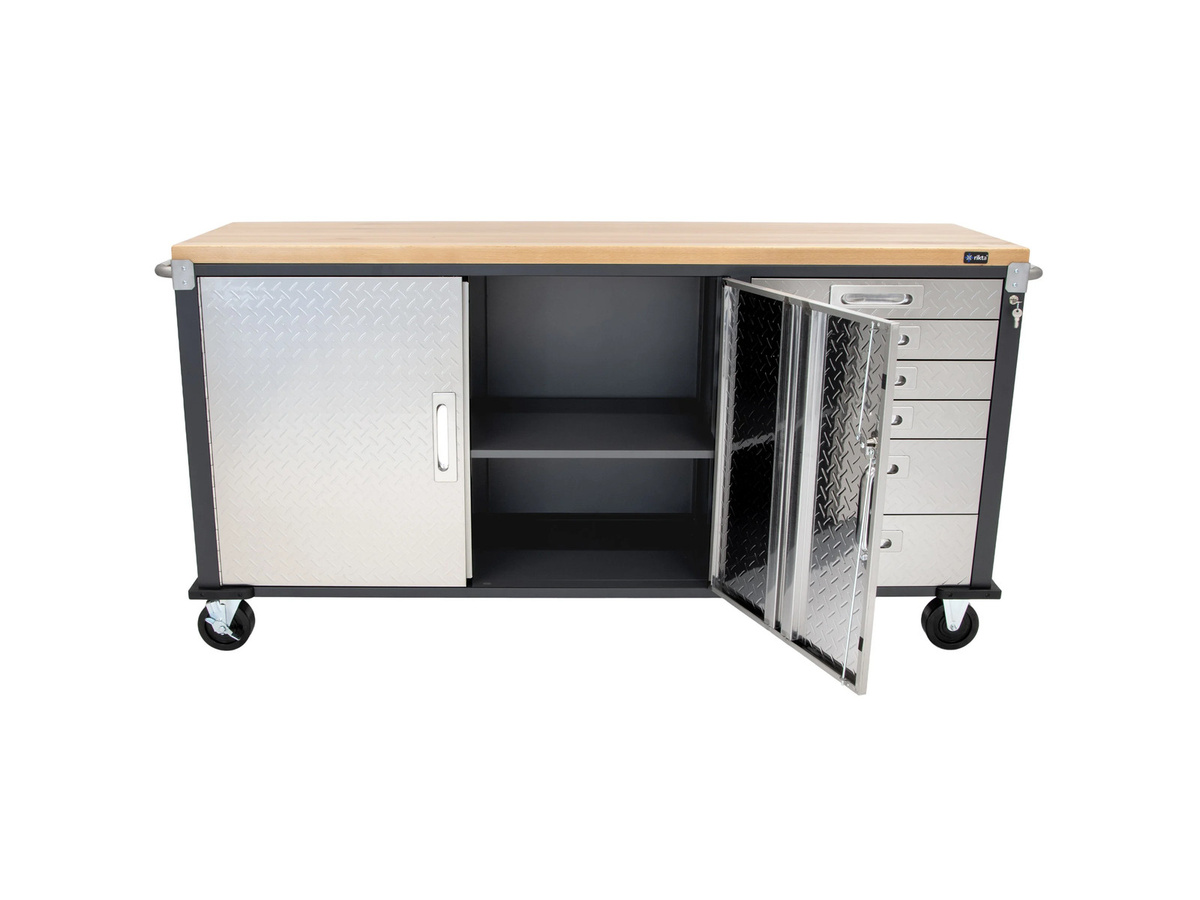 RIKTA ProLine Werkbank mit Rollen, Farbe: Schwarz, B/T/H: 51 x 195 x 95 cm, Belastbarkeit: 320 kg - Bild 2