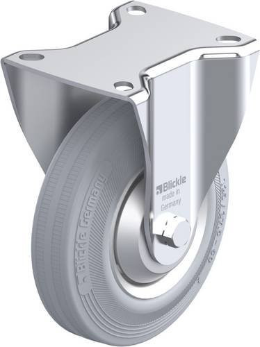 Blickle Bockrolle 13094 B-V 125R-SG-FA in Grau aus Stahl mit 125 mm Rad-Durchmesser und 100 kg Tragfähigkeit - Bild 1