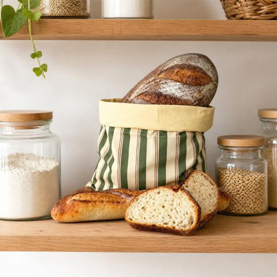 Amusedly Bienenwachs Brotbeutel wiederverwendbar in Beige - Bild 3
