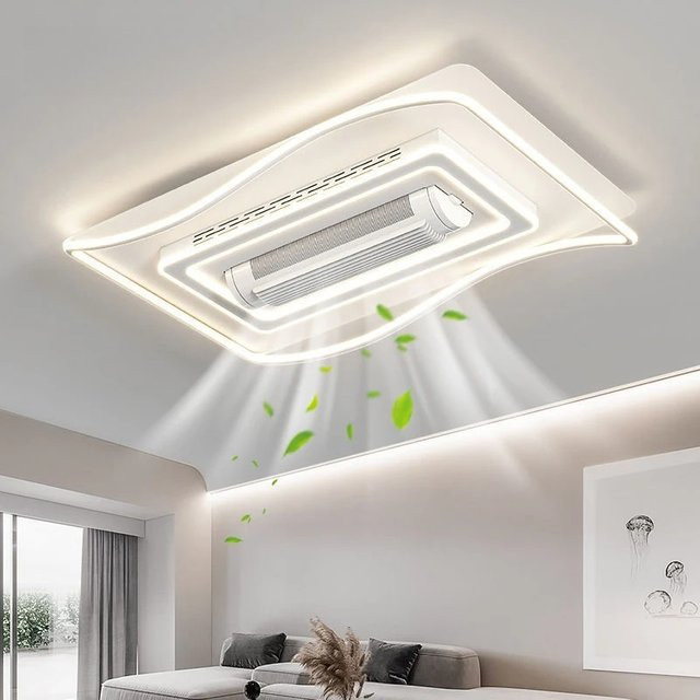 YZFCR Flügellose Ventilatorlampe in Weiß, moderne Deckenleuchte mit Fernbedienung für das Wohnzimmer - Bild 1