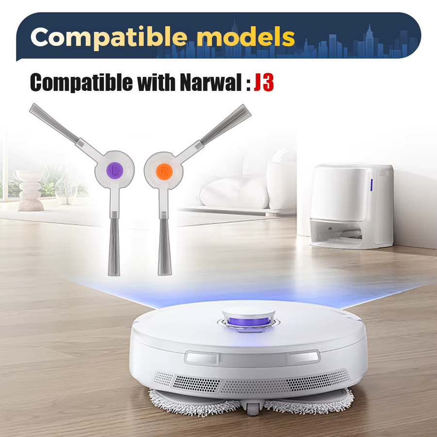 WINDNINJA Seitenbürste für Narwal Freo, Freo X Ultra, Freo X Plus, Freo Z Ultra, J4, J4 Lite, J3 und K1 Roboterstaubsauger aus Kunststoff - Bild 2