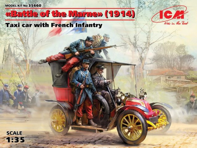 ICM Battle of the Marne(1914), Taxi car with French Infantry, Fahrzeug, 1:35 - Bild 1
