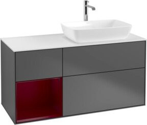 V&B Waschtischunterschrank Finion in Anthrazit mit Regal, Breite: 120 cm, Tiefe: 50,1 cm, Höhe: 50,1 cm - Bild 1
