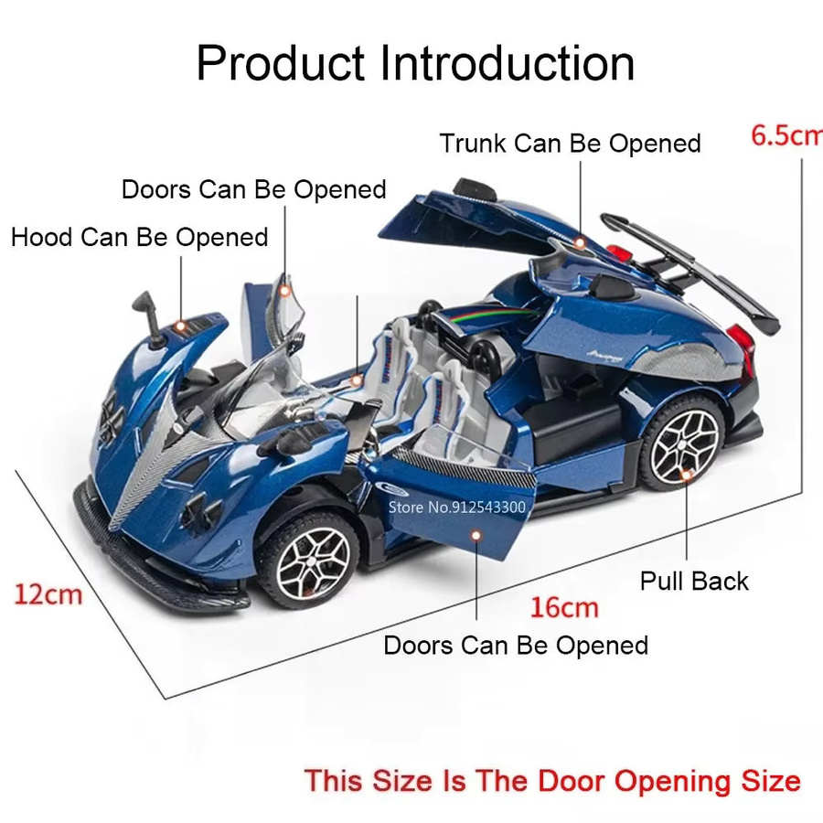 RMZ city Pagani Zonda Huayra BC, Spielzeug-Sportwagenmodell, 1:32, Metall - Bild 2