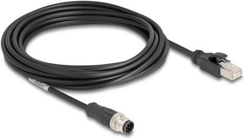 Delock 80811 RJ45 zu M12 Patchkabel CAT 5e S/FTP Ethernet LAN Schwarz, Länge: 5,00 m - Bild 1