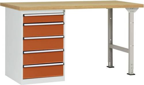 Manuflex Werkbanksystem WC5106.2001 in Rotorange (RAL 2001), B/T/H: 300 x 200 x 70 cm - Bild 1