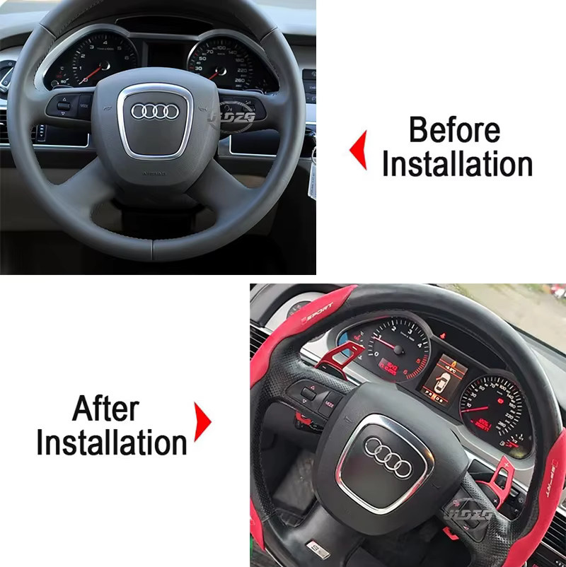 Lenkrad Paddle Shifter Erweiterung für Audi A3 A4 A5 A6 A8 Q5 R8 S3 S6 TTS MK2 8J Avant DSG Auto Styling - Bild 2