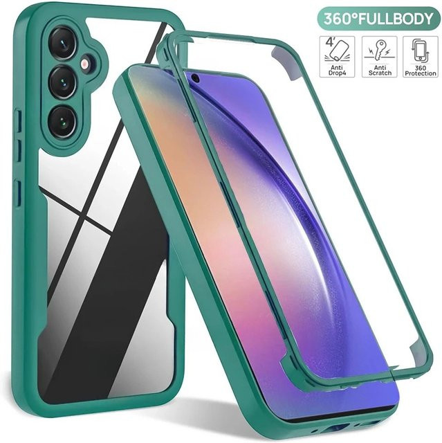360 Grad Schutz Schutzhülle für Samsung Galaxy A56 A55 A54 A53 A36 A16 A15 A35 A25 A51 A34 A33 A32 A24 A23 A22 A14 A13 5G in Pink und Grün - Bild 1