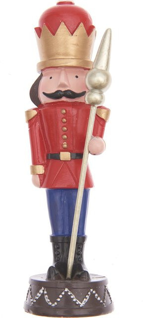 Rico Design Nussknacker Figur mit Stab aus Polyresin in Rot, Höhe: 17 cm - Bild 1