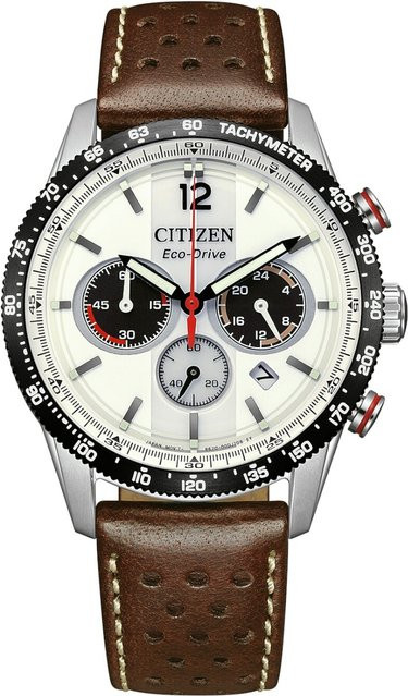 Citizen Chronograph, Solar, Edelstahl, Leder, 40 mm, Herren - Bild 1