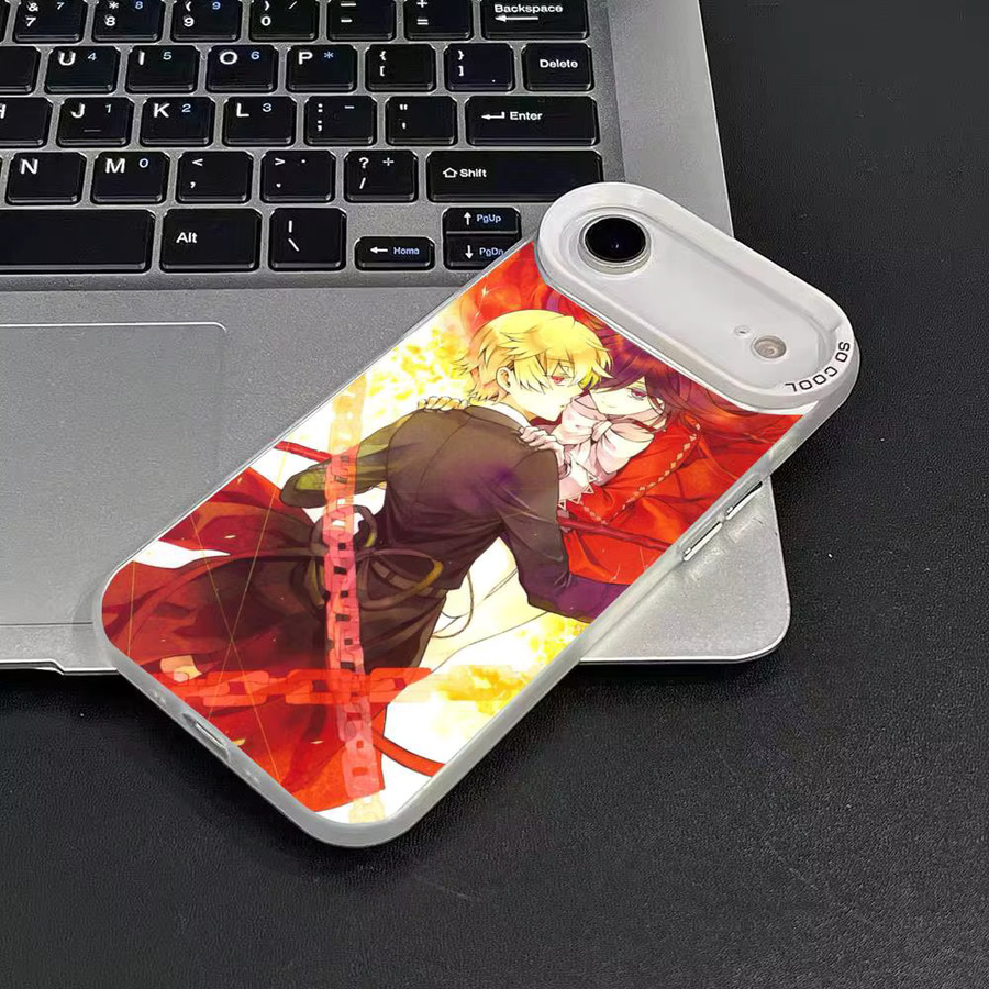 Anime Pandora Hearts Handyhülle mit Plating-Schutz für iPhone 12 bis iPhone 17 Pro Max Plus in Weiß und Multicolour - Bild 3