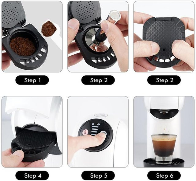 Wiederverwendbarer Kapseladapter von Strange Coincidence für Dolce Gusto Kaffeemaschinen in Schwarz - Bild 1