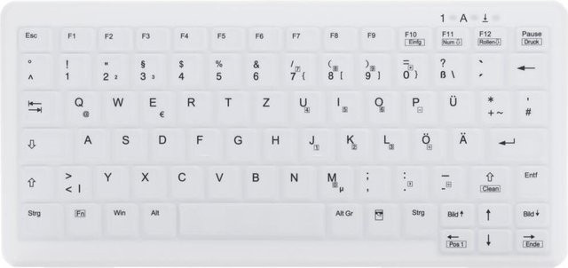 Active Key MedicalKey AK-C4110 Tastatur mit USB-Anschluss, QWERTZ Deutsch, Scissor-Technologie, weiß - Bild 1