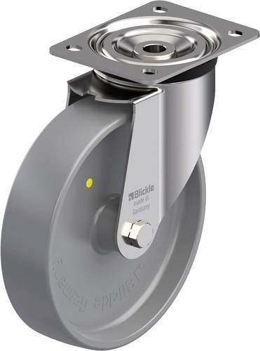 Blickle Edelstahl-Lenkrolle LX-PO 200G-ELS mit Rad-Durchmesser 200 mm und einer Tragfähigkeit von 400 kg in Grau - Bild 1