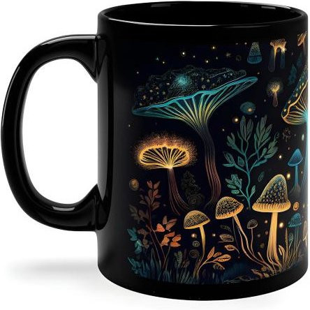 Danisese Pilz-Kaffeetasse aus schwarzer Keramik, 350 ml - Bild 1