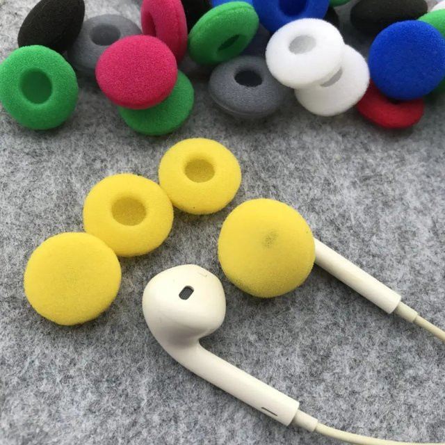 20er Set Chic Rain Ersatz Ohrpolster aus Schaumstoff für Bluetooth Headsets, Farbe: Grau/Mehrfarbig, Durchmesser: 18 mm - Bild 1