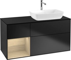 V&B Waschtischunterschrank Finion Wandbeleuchtung in Blau Lackiert Breite: 120 cm, Höhe: 50,1 cm, Tiefe: 50,1 cm - Bild 1