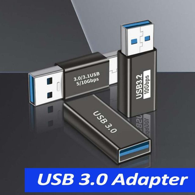 USB 3.0 Stecker auf Stecker Adapter in Schwarz für PC und Laptop mit 5 Gbit/s Übertragungsrate - Bild 1