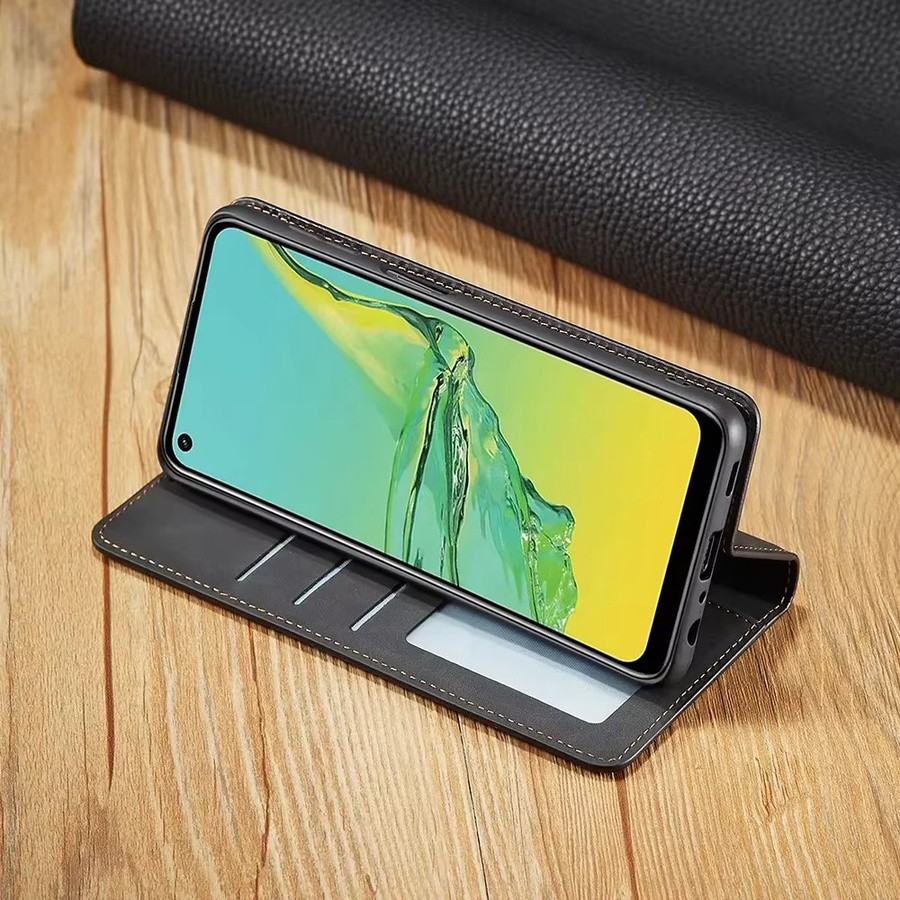 Samsung Leder-Brieftasche als Flip Cover für Galaxy S24 S23 S22 S21 S20 FE Ultra Plus S10 S9 S8 Plus A25 A52s A53 A12 A71 A51 in Braun - Bild 3
