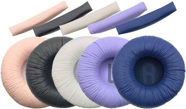 JBL Ersatz-Set aus Schaumstoff-Ohrpolstern und Kopfbügel-Polster für Tune 500BT T450 T520BT 510BT 600 660NC in Weiß und Multicolour, Durchmesser: 70 mm - Bild 1