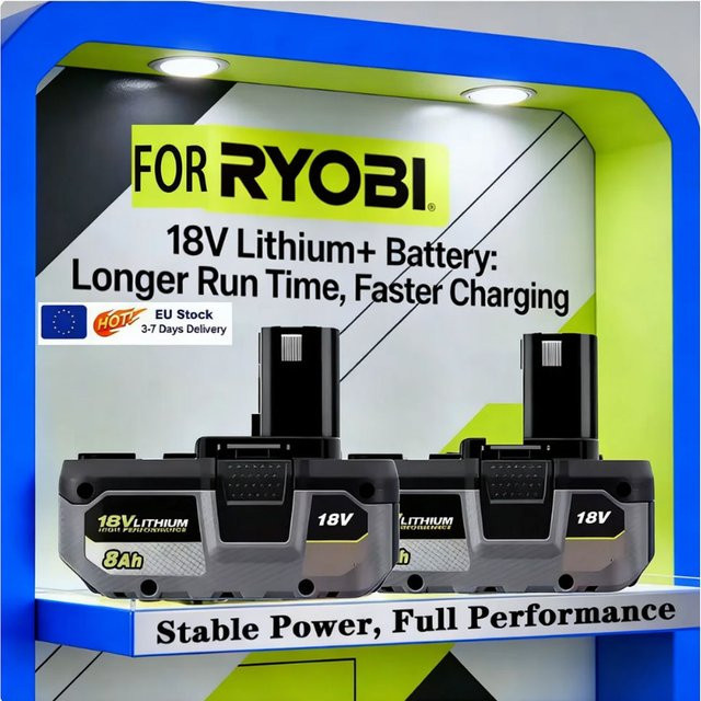 RYOBI Hochleistungs-Lithium-Akku 18V für Werkzeuge P104 und P107 - Bild 1