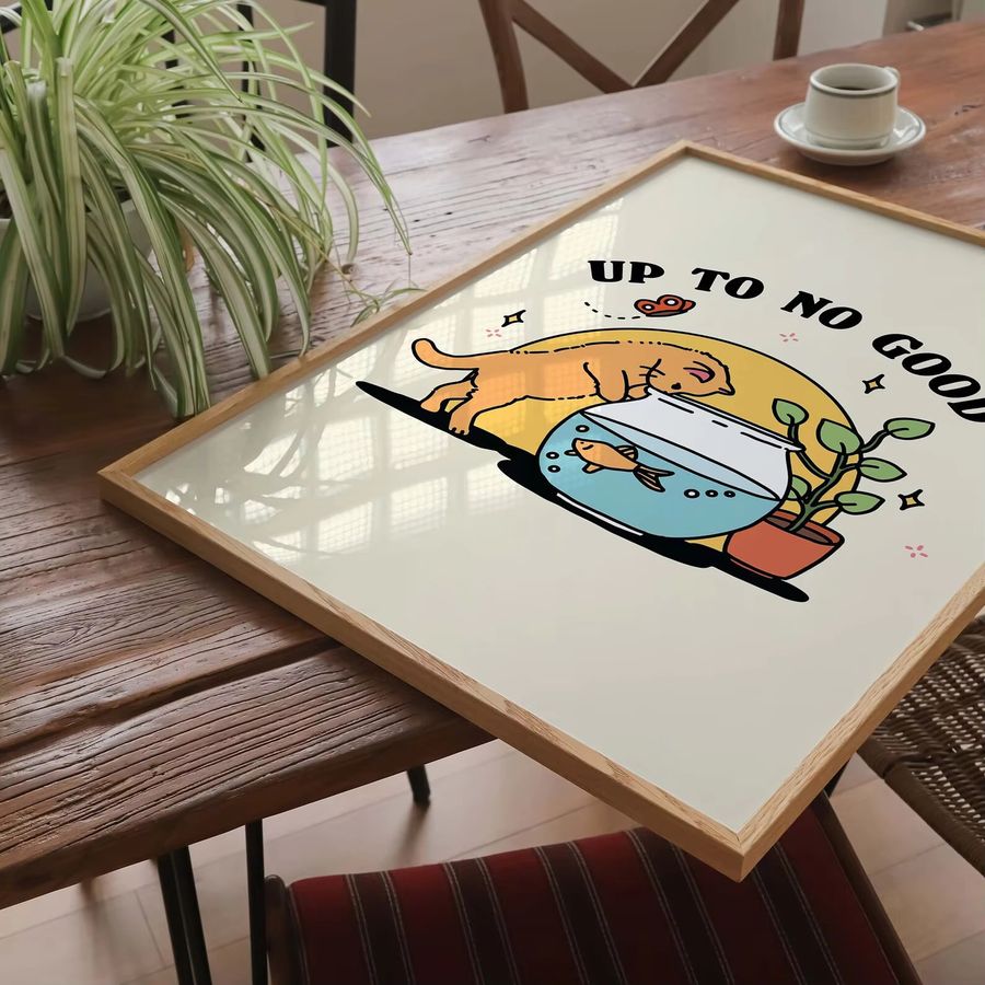 Matisse Stil Poster von Gallery Wa mit Kätzchen und Fischschalen als Animal Print für das Kinderzimmer im Portraitformat - Bild 4