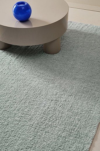 Jotex ALDO Baumwollteppich handgetuftcht in Blau und Grün mit rutschfester Unterseite - Bild 1