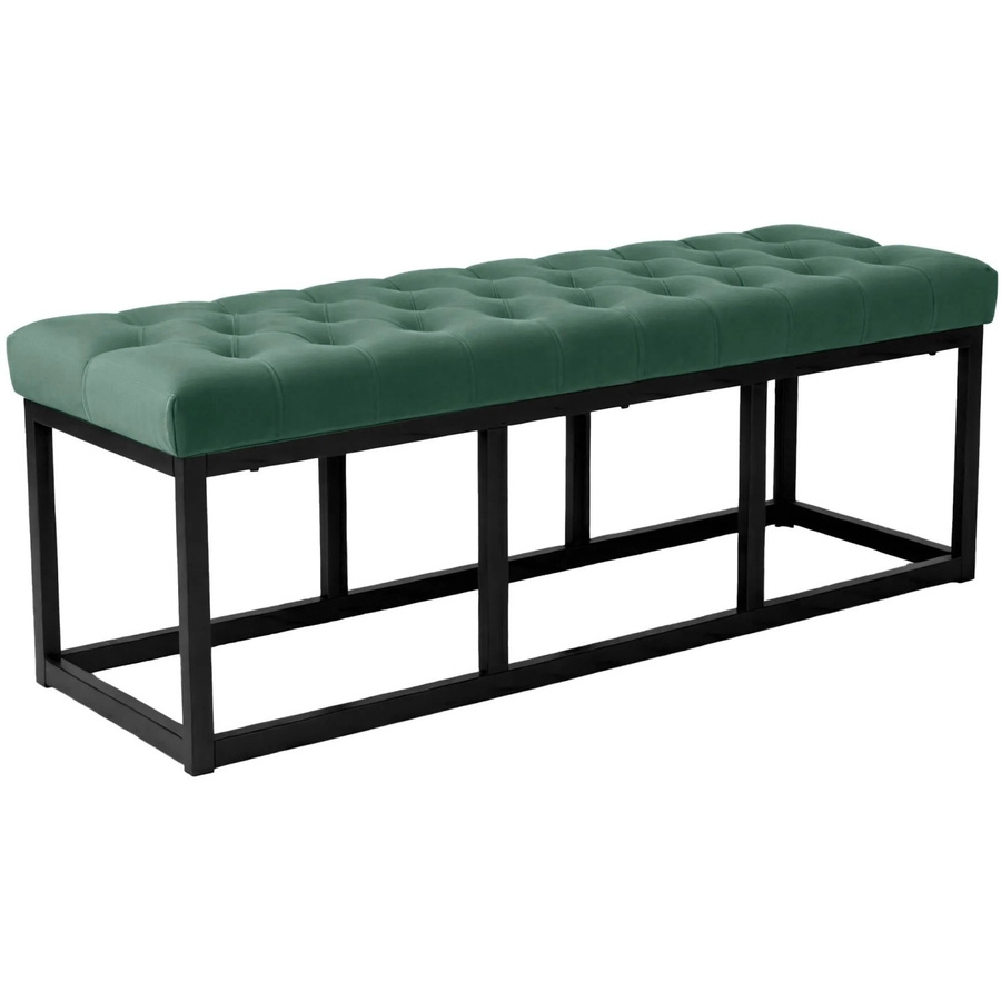 DELUKE Sitzbank MERIDA Polsterbank aus Samt in Grün, B/T/H: 120 x 37 x 42 cm - Bild 2