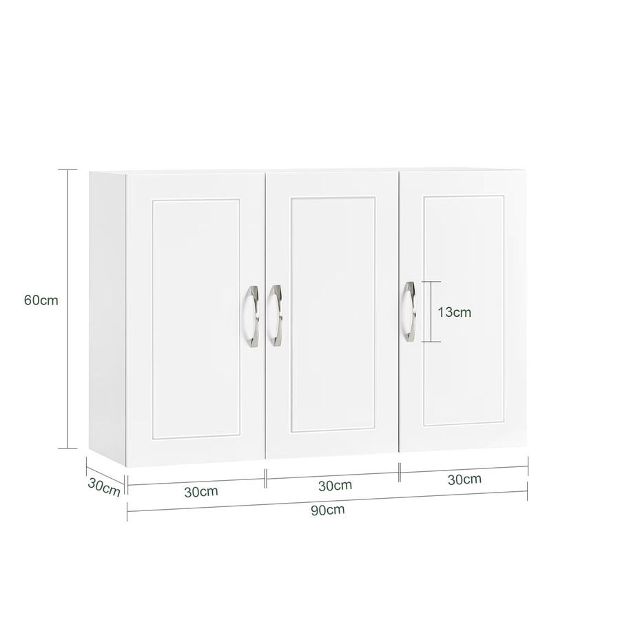 SoBuy Hängeschrank FRG231-L Badezimmerschrank mit verstellbarem Regal in Weiß, B/H/T: 90 x 60 x 30 cm - Bild 2
