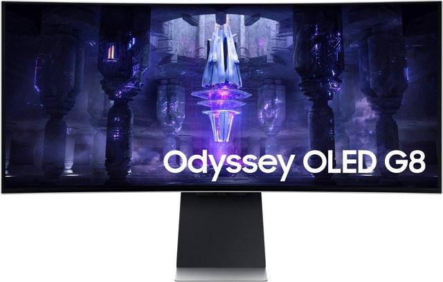 Samsung Odyssey OLED G8 S34BG850SU Smart Gaming Monitor, 86 cm (34 Zoll) Ultrawide, Silber, Gebogen, QHD (3440x1440) - Bild 1