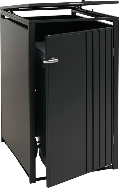 Mülltonnenverkleidung MCW-O67 Mülltonnenbox mit Deckel aus Metall in Anthrazit B/T/H: 122 x 68 x 84 cm - Bild 1