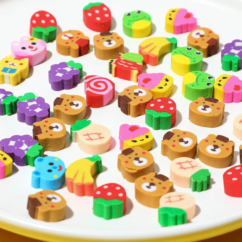 ZYF Cartoon Radiergummis in bunten Farben mit Tier-, Obst-, Kuchen- und Weltraum-Mustern für Schule und Büro - Bild 3