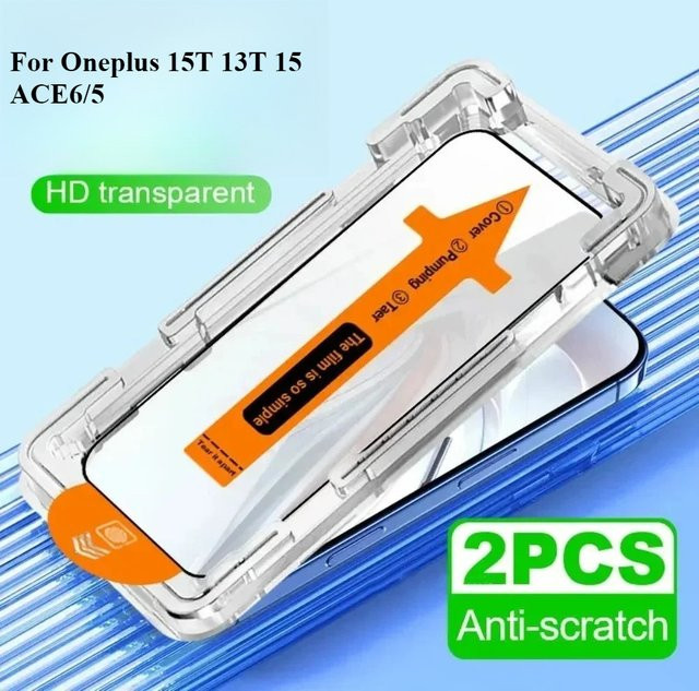 9H Staubfreies Gehärtetes Glas Displayschutz für OnePlus 15T 13T 15 13 ACE 6 5 Transparent - Bild 1