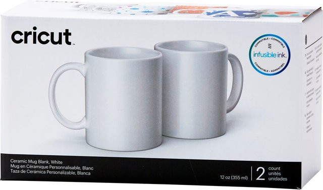 Cricut Tassen aus Keramik in Weiß, 355 ml, 2er-Set - Bild 1