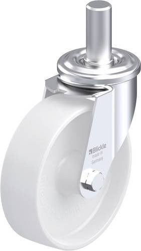 Blickle LEZ-PO 160G-27 Stahlblech-Lenkrolle in Weiß mit 160 mm Rad-Durchmesser und 300 kg Tragfähigkeit - Bild 1