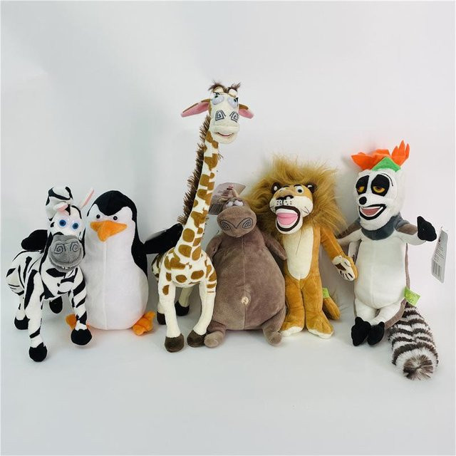 Madagaskar Plüschtiere, Tierpuppen, 6er Set, ab 14 Jahren - Bild 1