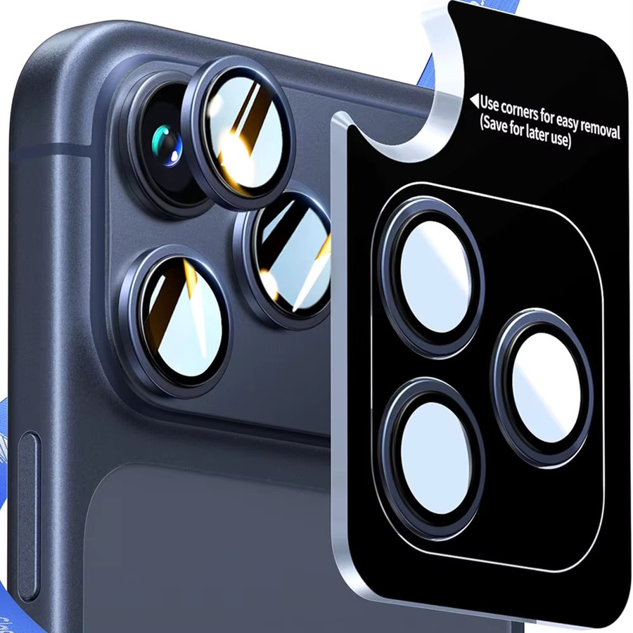 NYFundas Kamera Objektiv Schutz Glas Abdeckung für iPhone 17 Pro Max, 16 Pro, 15 Pro, 14 Pro, 13 Pro, 12 Pro in Schwarz oder Silber - Bild 5