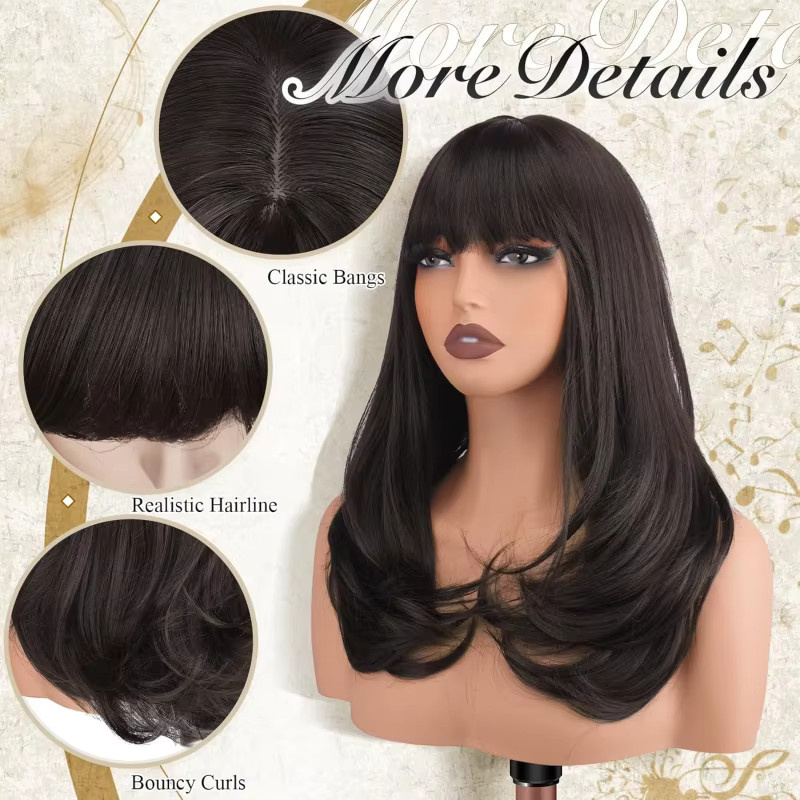 Suri Hair Haarperücke, braun, lang, glatt, mit Pony, 45,7 cm, Damen - Bild 3
