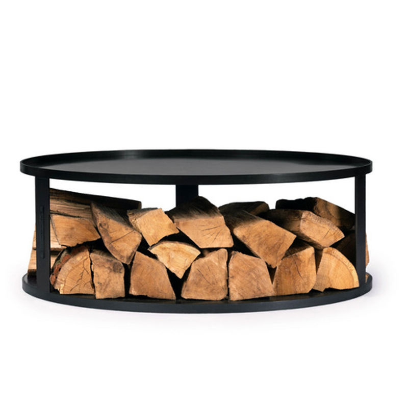 CookKing Holzlager Bodenplatte für Feuerschale aus Stahl, schwarz, B/T/H: 82 x 82 x 30 cm - Bild 2
